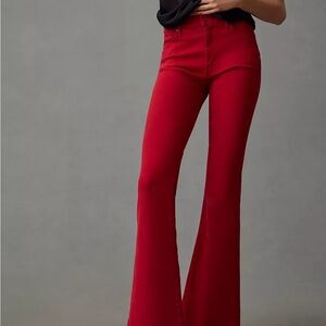 MOTHER Red Weekender Skimp Flare Leg Jeans 28